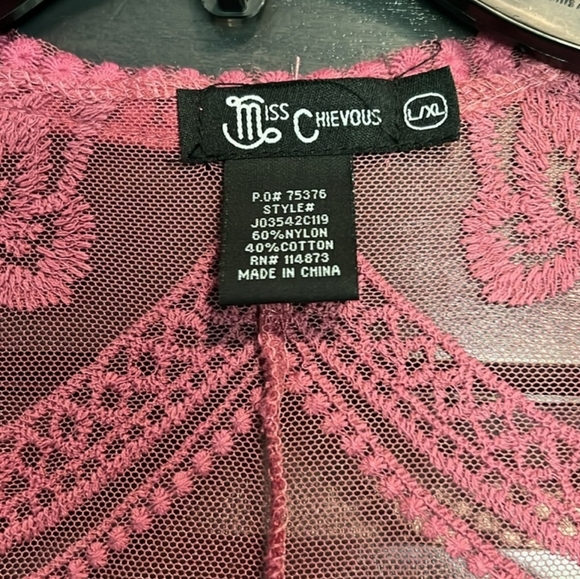 MISS CHIEVOUS Duster Wine Color Lace L/XL - Picture 6 of 6
